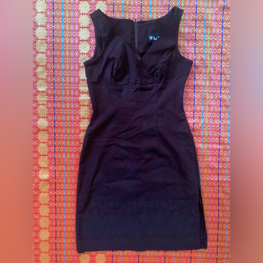 vintage 2000s deep maroon grey red glitter goth mini dress dress S M womens